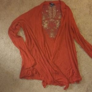 Burnt orange crotchet cardigan